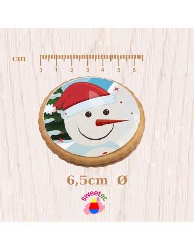 Weihnachtskekse 6,5 cm mit essbarem Druck -...