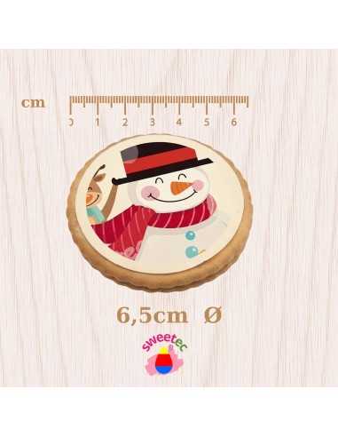 Weihnachtskekse 6,5 cm mit essbarem Druck -...