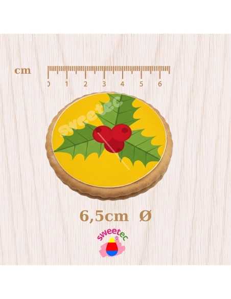 Weihnachtskekse 6,5 cm mit essbarem Druck - Weihnachtsmann, Mütze, Schneemann, Mistelzweig, Strumpf, Baum