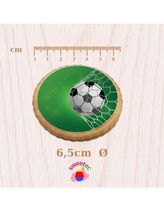 Fertiges Gebäck 6,5 cm mit essbarem Druck - Fußball 2