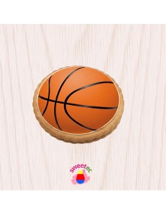 Fertiges Gebäck 6,5 cm mit essbarem Druck - Basketball