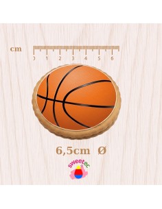 Fertiges Gebäck 6,5 cm mit essbarem Druck - Basketball 2