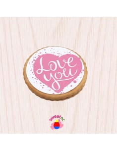 Fertiges Gebäck 6,5 cm mit essbarem Druck - Valentinstag