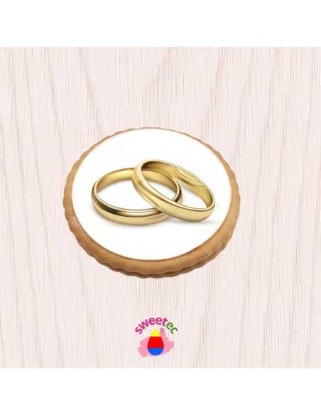 Fertiges Gebäck 6,5 cm mit essbarem Druck - Hochzeit