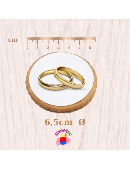 Fertiges Gebäck 6,5 cm mit essbarem Druck - Hochzeit