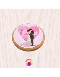 Fertiges Gebäck 6,5 cm mit essbarem Druck - Hochzeit