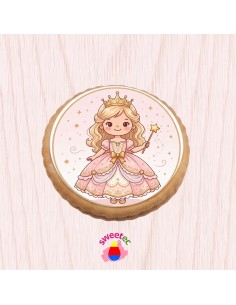 Fertiges Gebäck 6,5 cm mit essbarem Druck - Prinzessin