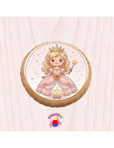 Fertiges Gebäck 6,5 cm mit essbarem Druck - Prinzessin