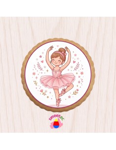Fertiges Gebäck 6,5 cm mit essbarem Druck - Ballerina