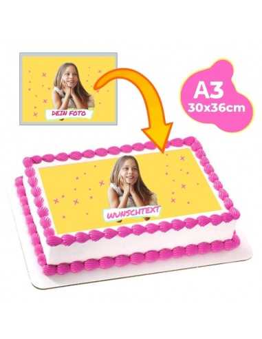 Tortenaufleger A3 esspapier fur geburstag personalisiert mit eigenes individuell foto für torte essbare deko zuckerpapier bild