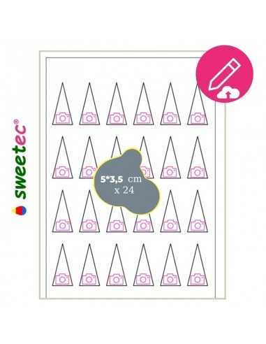 Gestalten Sie selbst Ihren 5x3.5cm (Kegel) individuell Schokotransferfolien mit essbarem Druck (24er Pack) 06591