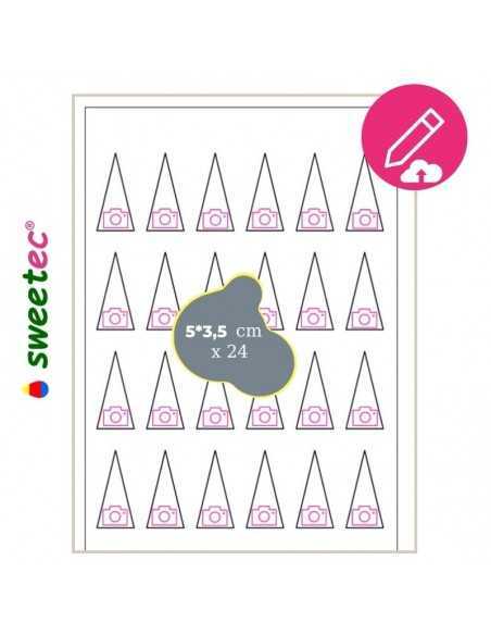 Gestalten Sie selbst Ihren 5x3.5cm (Kegel) individuell Schokotransferfolien mit essbarem Druck (24er Pack) 06591