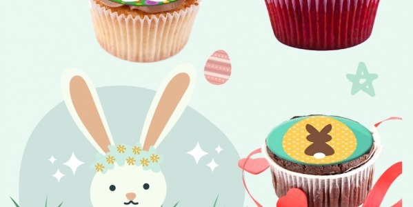 Essbare Ostermotive zum Dekorieren von Muffin