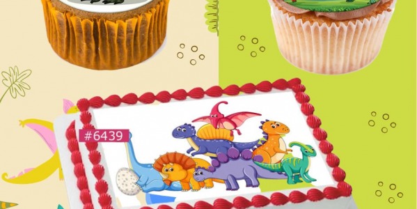 Essbaren zuckerpapier und oblaten papier mit dem Thema Dinosaurier
